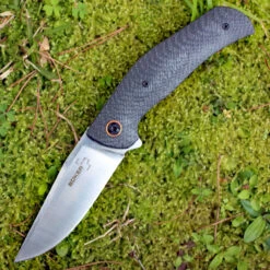 Boker Plus 01BO617 Roundhouse, 3.7" D2 Plain Blade, Carbon Fiber Handle