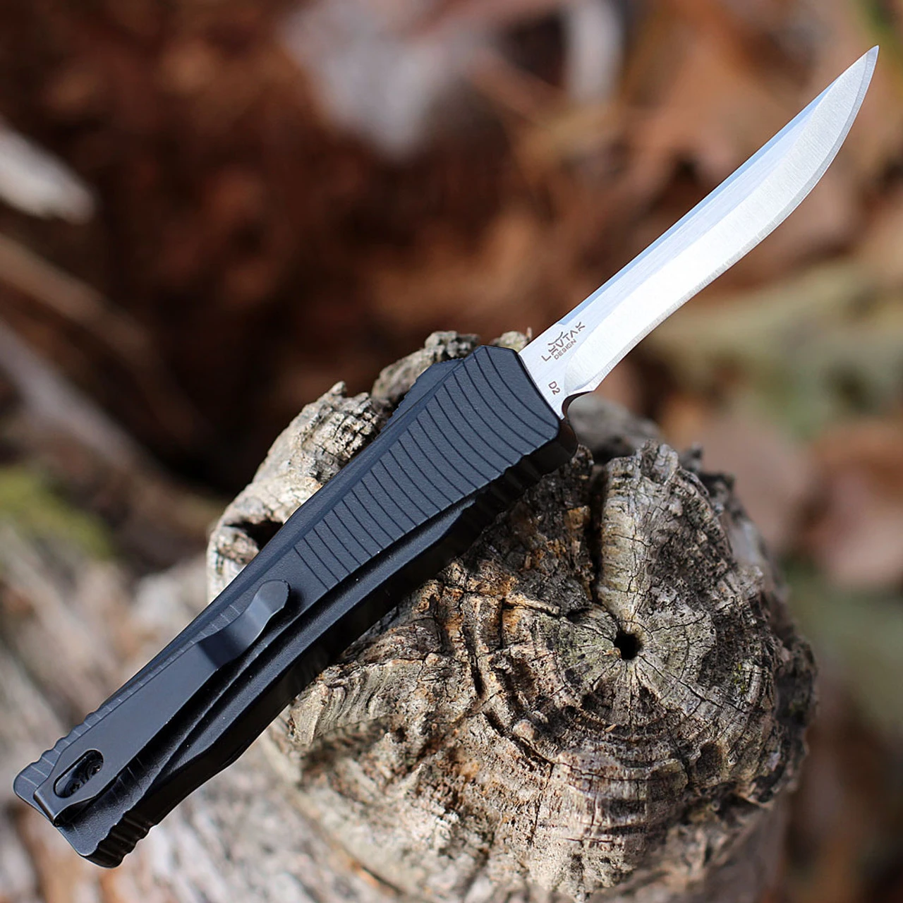 Boker Plus MINI Eagle 2.0 OTF Automatic Blk Alum (2.8" D2 Satin Recurve) 06BO246 - Image 2