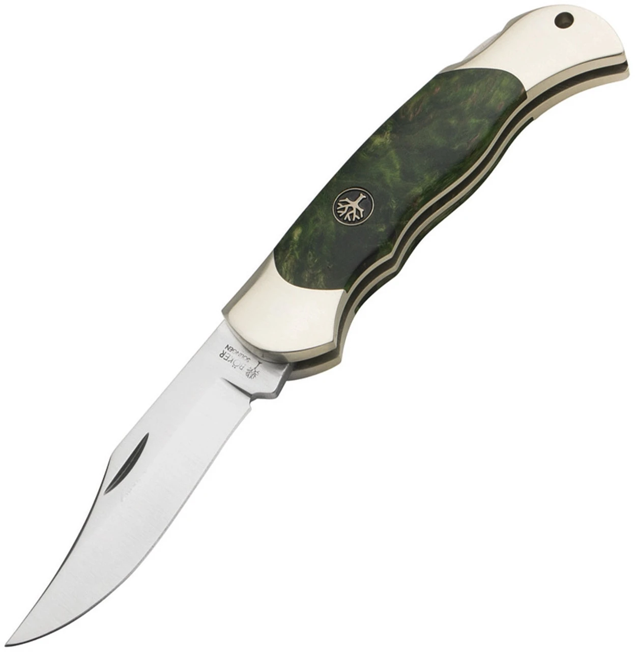 Boker Boy Scout - Green Curly Birch (2.24" N690 Satin) 118118