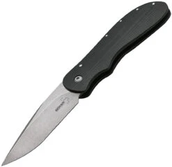 Boker Plus Voortrekker Friction Folder 01BO089, 2.95" D2 Steel Plain Blade, Black G-10 Handle