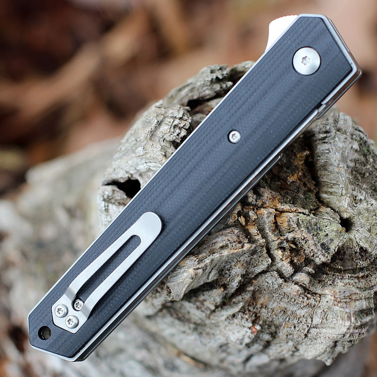 Boker Plus Kwaiken Flipper 01BO286, 3" VG-10 Satin Plain Blade, Black G-10 Handle - Image 4