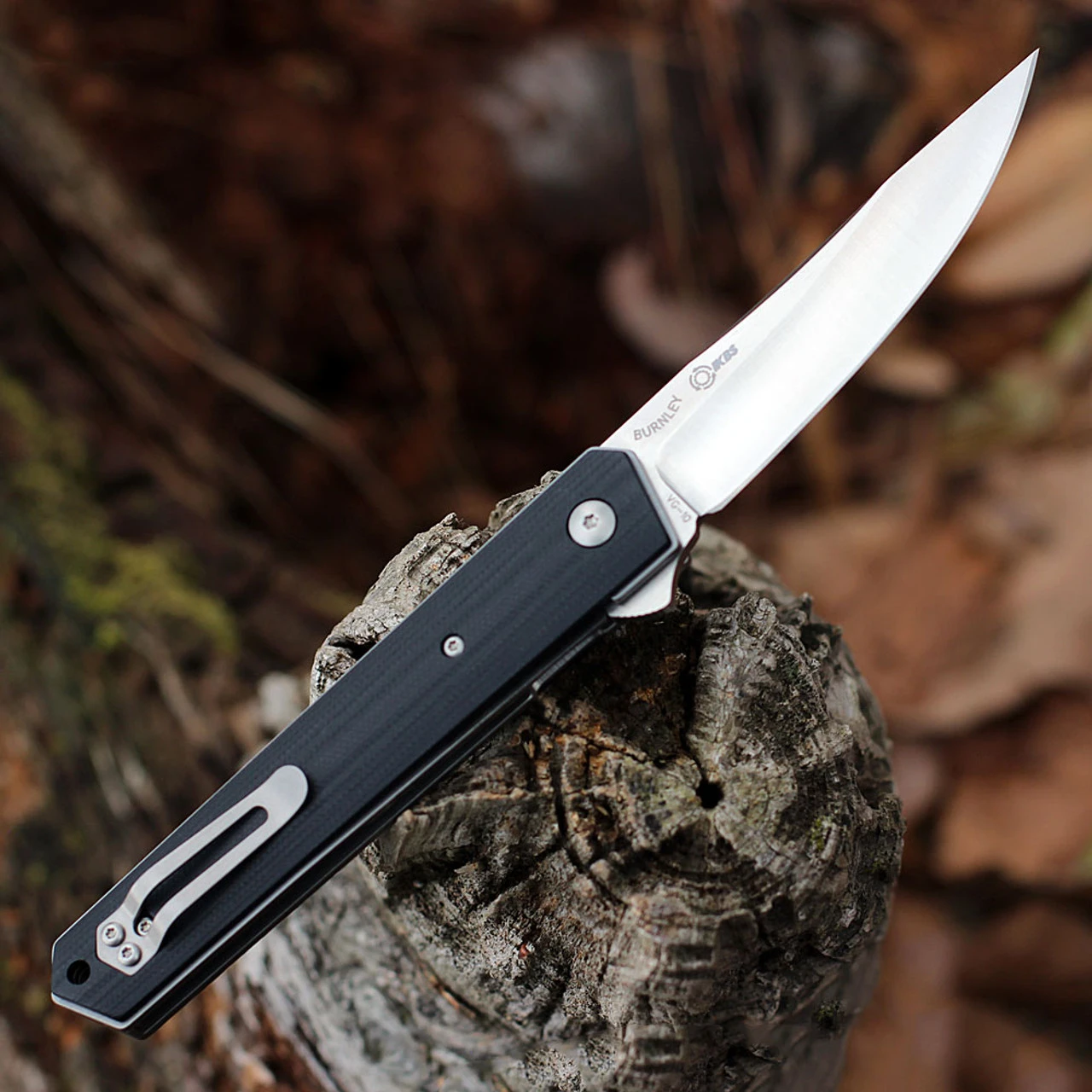 Boker Plus Kwaiken Flipper 01BO286, 3" VG-10 Satin Plain Blade, Black G-10 Handle - Image 2