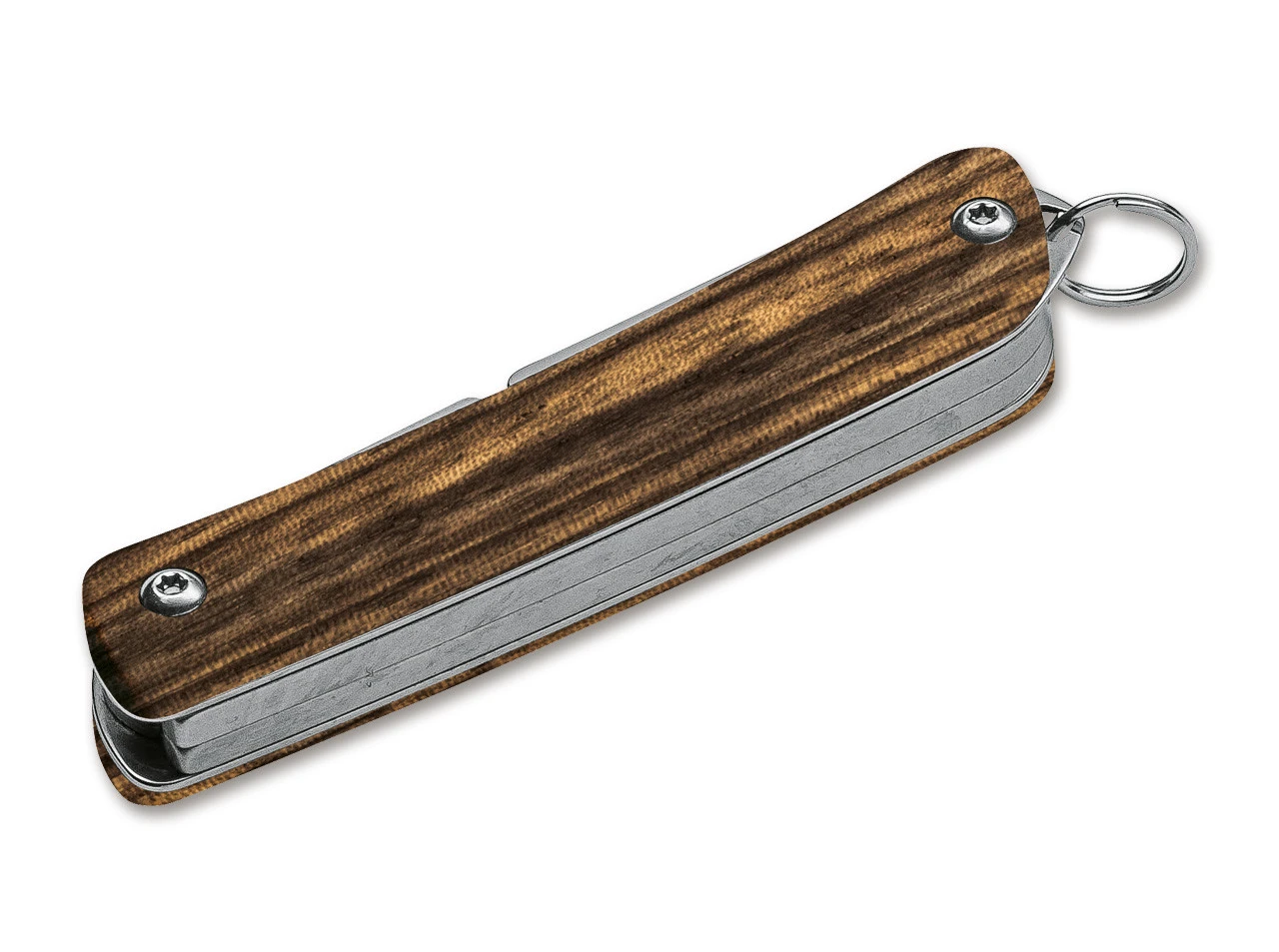 Boker Plus Mini Tech Tool 3 Keychain Multi-Tool Knife BOP01BO878, 12C27 Stainless Steel, Zebrawood Handles - Image 2