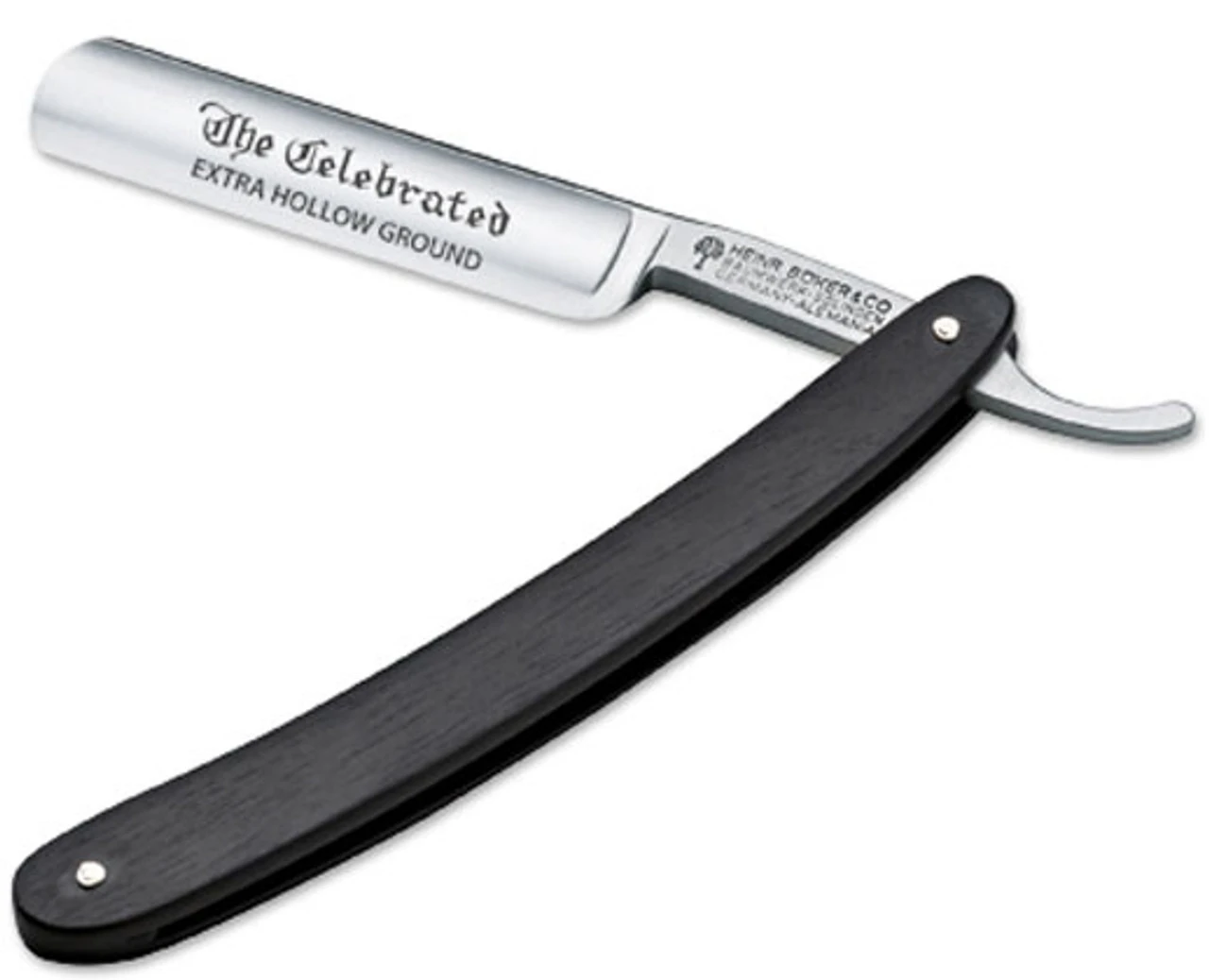 Boker Straight Razor, "The Celebrated" Ebony Handle